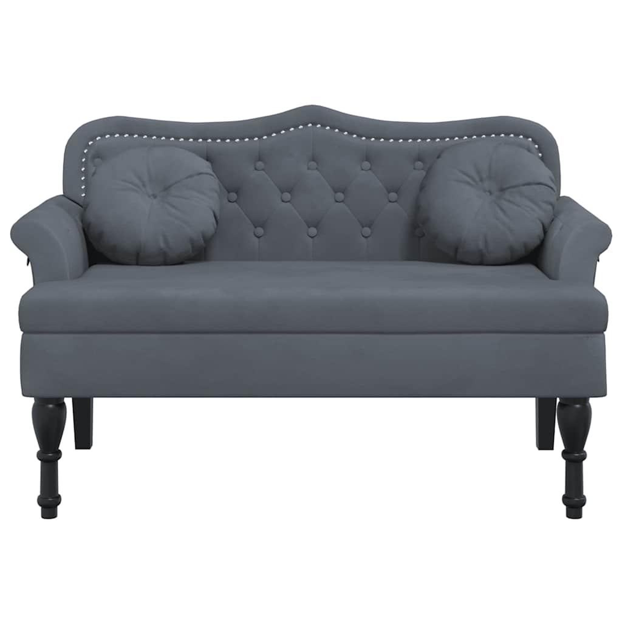 Voir la diapositive 4 : VIDAXL Banc avec coussins gris fonce 120,5x65x75 cm velours