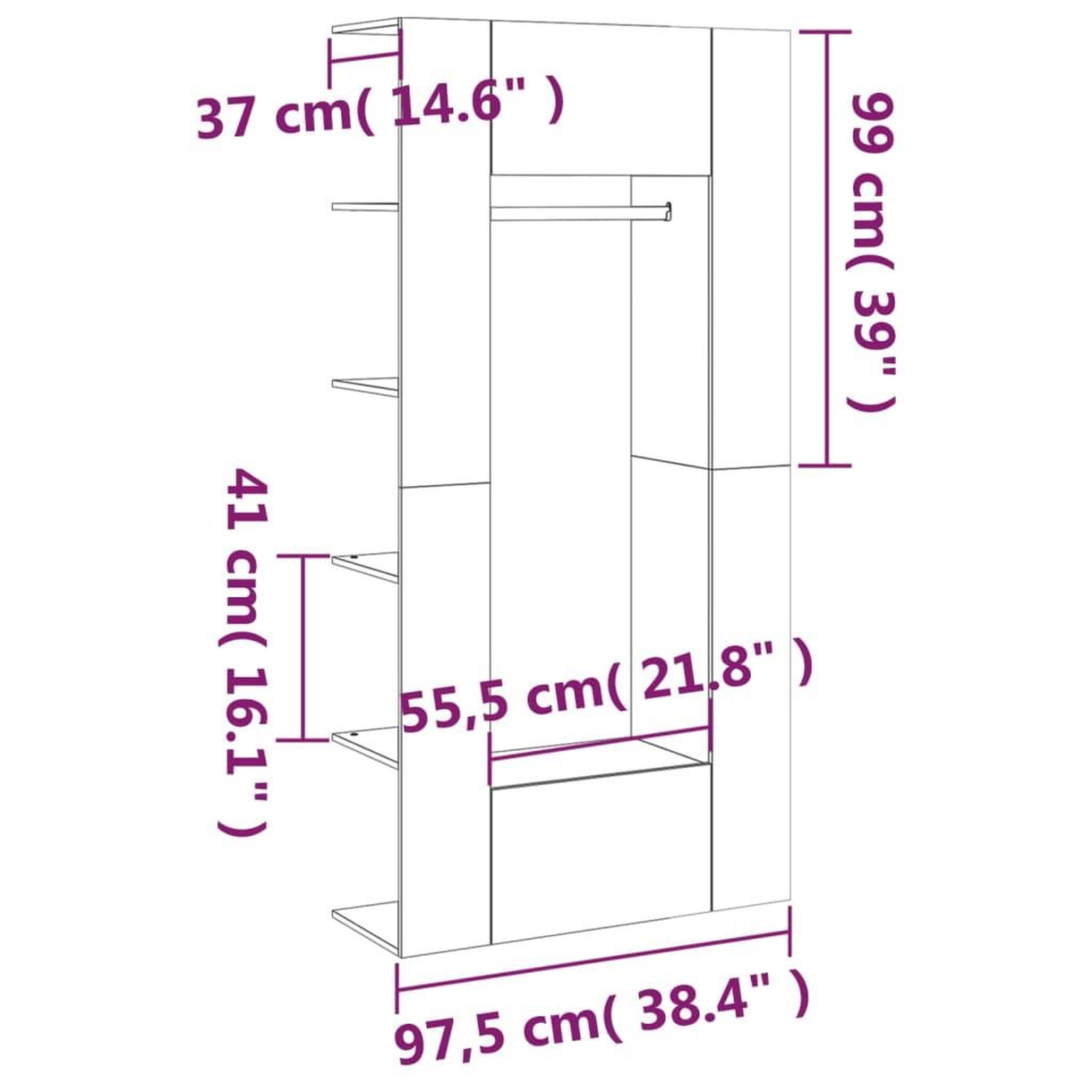 Voir la diapositive 6 : VIDAXL Armoires de couloir 2 pcs chene fume bois d'ingenierie
