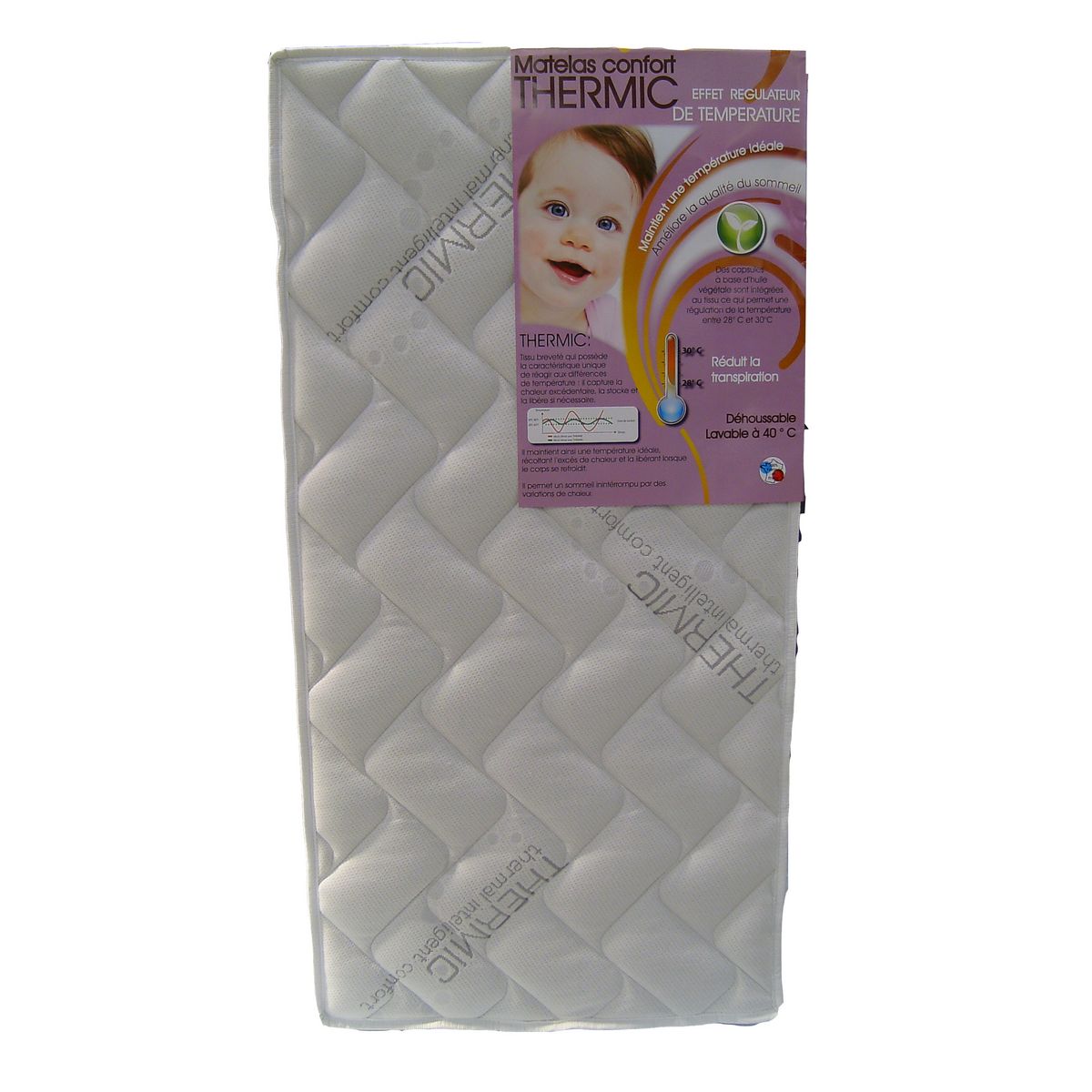 REALIT Matelas bébé 60x120 cm THERMIQUE