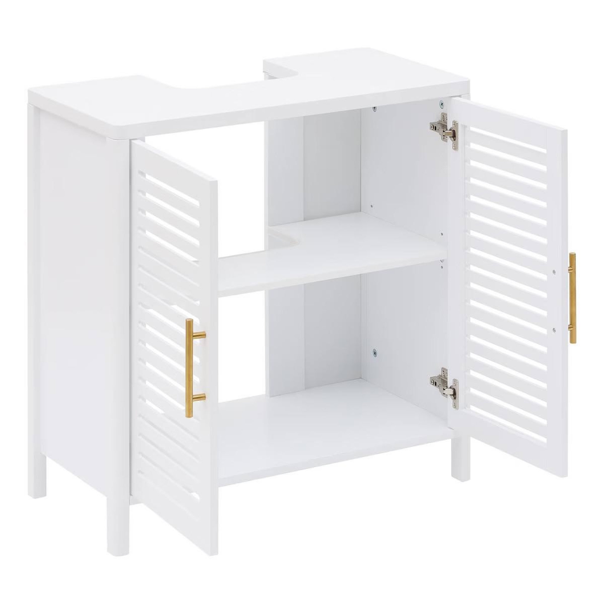 Voir la diapositive 2 : FIVE Meuble sous lavabo 2 portes  oréa  70cm blanc