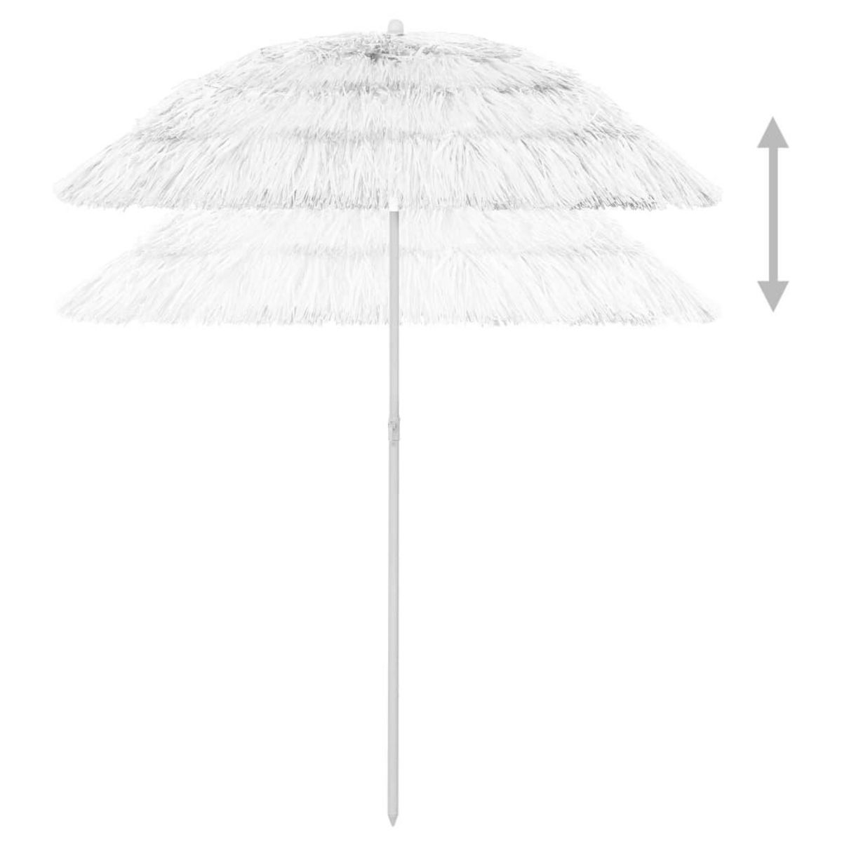 VIDAXL Parasol de plage Hawaii blanc 180 cm