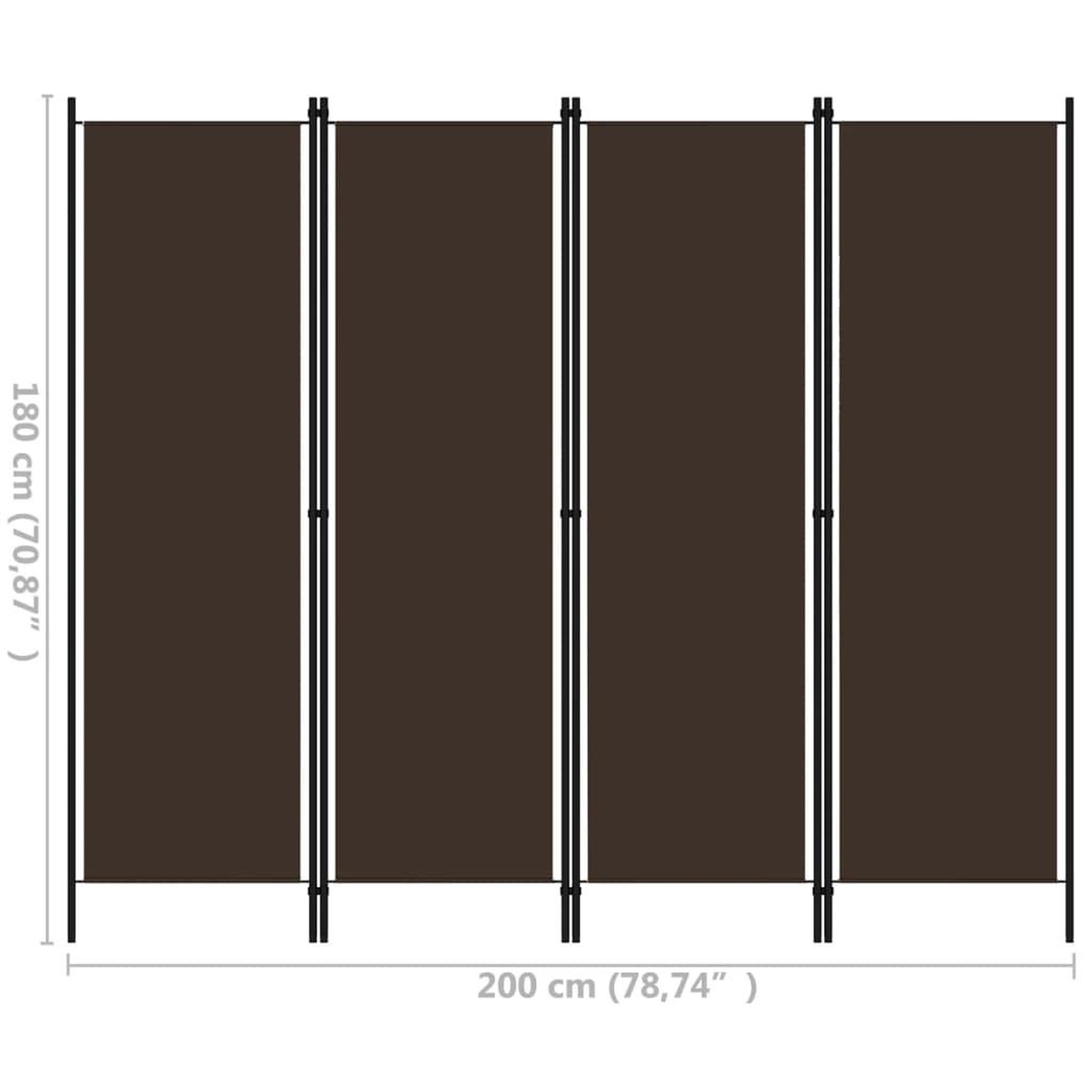 Voir la diapositive 6 : VIDAXL Cloison de separation 4 panneaux Marron 200x180 cm