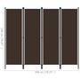 Voir la diapositive 6 : VIDAXL Cloison de separation 4 panneaux Marron 200x180 cm