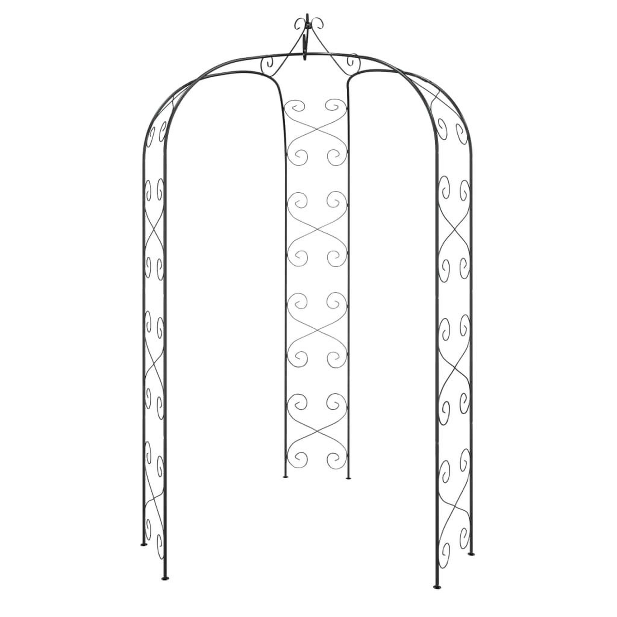 VIDAXL Arche de jardin noir ø180x255 cm acier