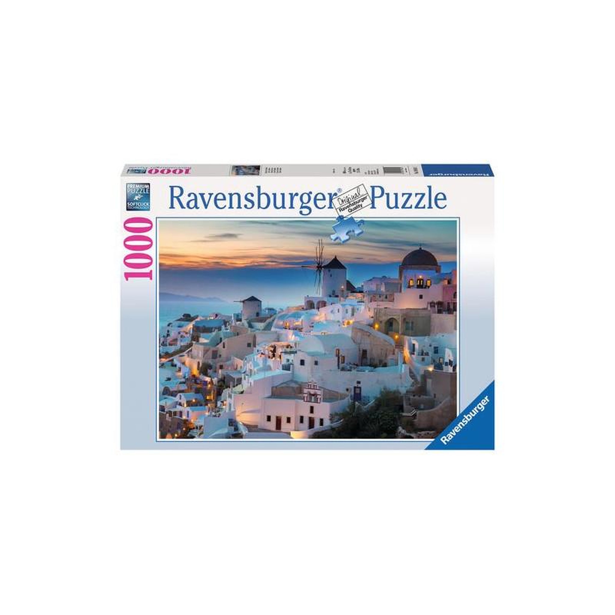 RAVENSBURGER Puzzle adulte 1000 pièces Santorin Grèce paysage mer maisons blanches – Ravensburger