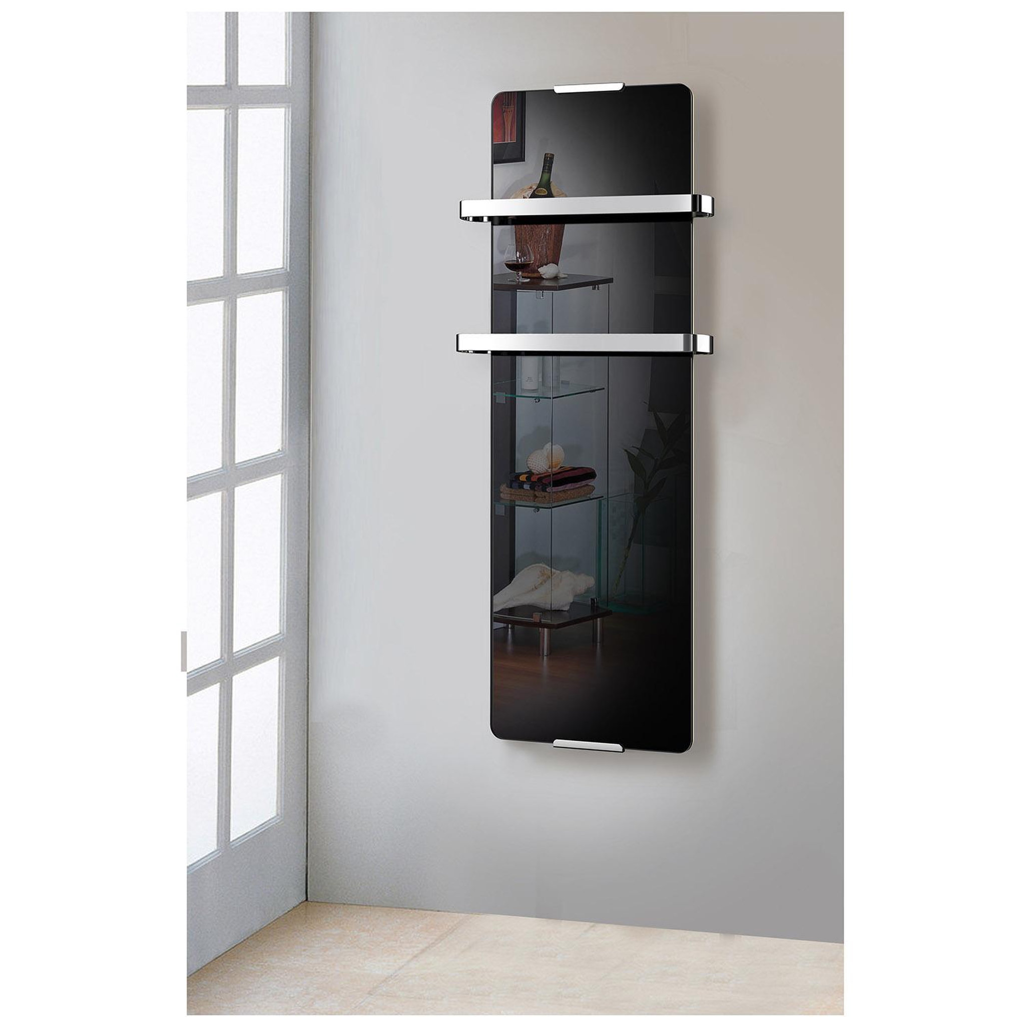 Voir la diapositive 3 : Chemin'arte Sèche-serviette rayonnant 1200w noir - 141