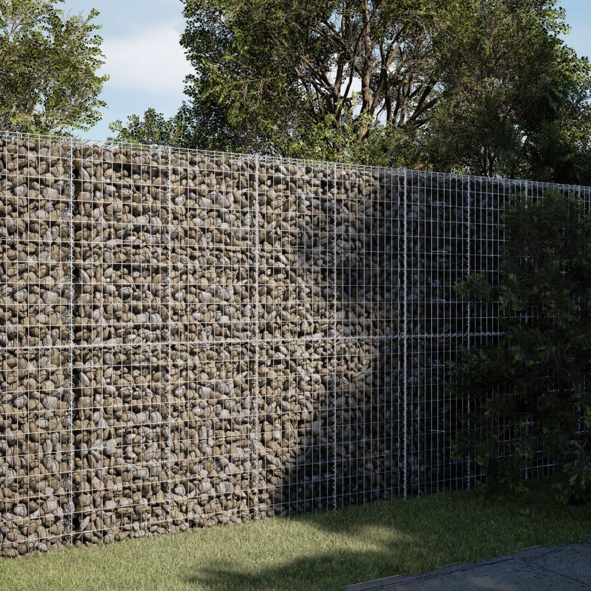 VIDAXL Panier gabion avec couvercle 250x100x200 cm fer galvanise