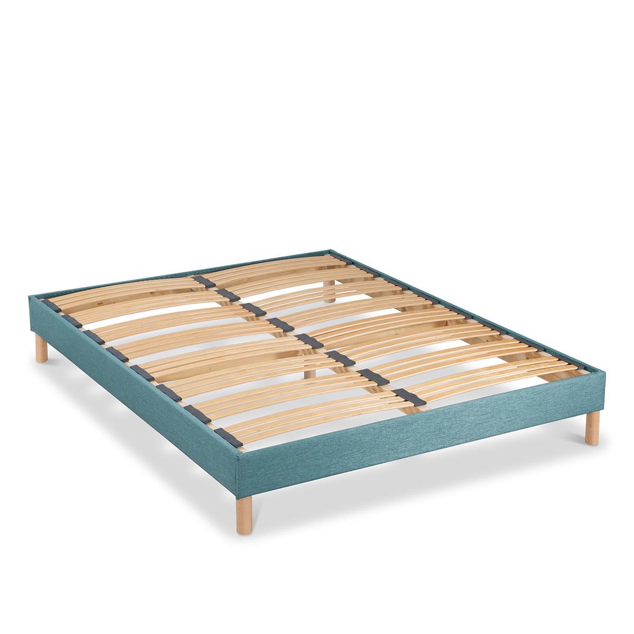 Voir la diapositive 1 : BELLECOUR Bellecour literie | sommier à lattes en bois lumiere | coloris turquoise | livré en kit