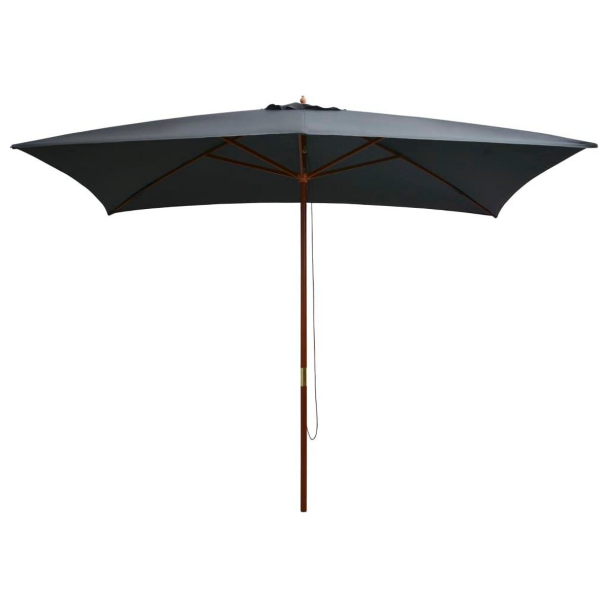 VIDAXL Parasol d'exterieur avec mat en bois 200x300 cm anthracite