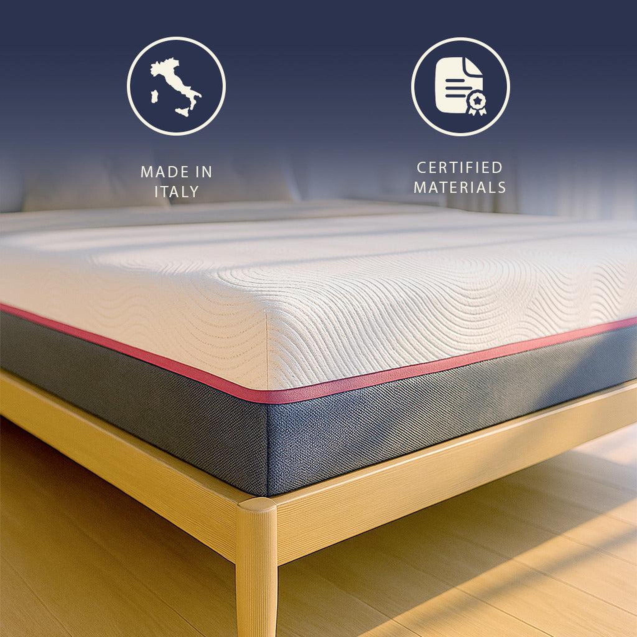 Voir la diapositive 4 : THE WHITE STONE Matelas 80x190 cm à Ressorts Ensachés & Mémoire de Forme | Hauteur 30 cm | Ergonomique, Hypoallergénique & Antibactérien | Made in Italy