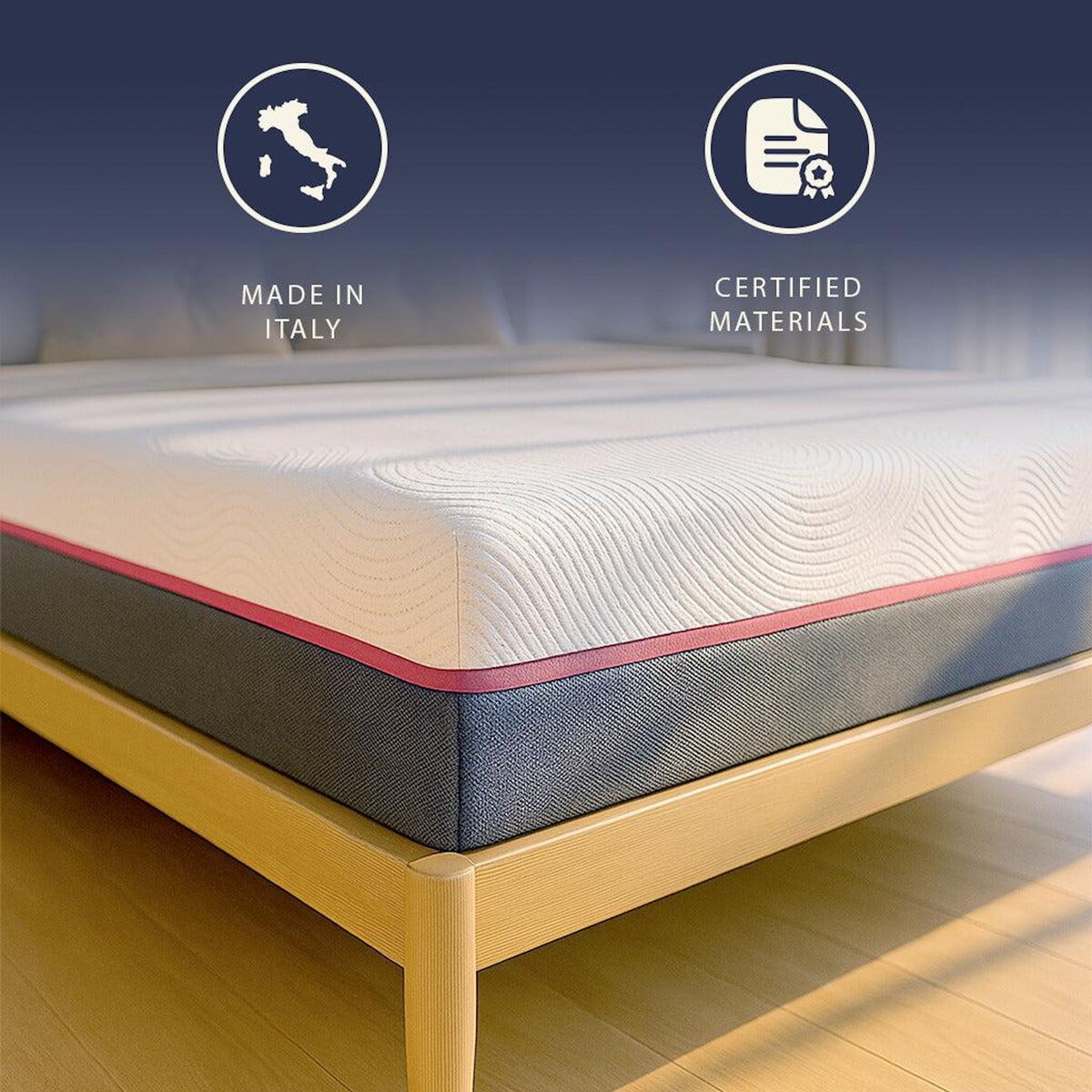 THE WHITE STONE Matelas 80x190 cm à Ressorts Ensachés & Mémoire de Forme | Hauteur 30 cm | Ergonomique, Hypoallergénique & Antibactérien | Made in Italy
