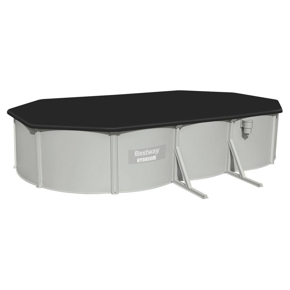 BESTWAY Piscine hors sol acier ovale - 6,10x 3,60 x H 1,20 m -  HYDRIUM