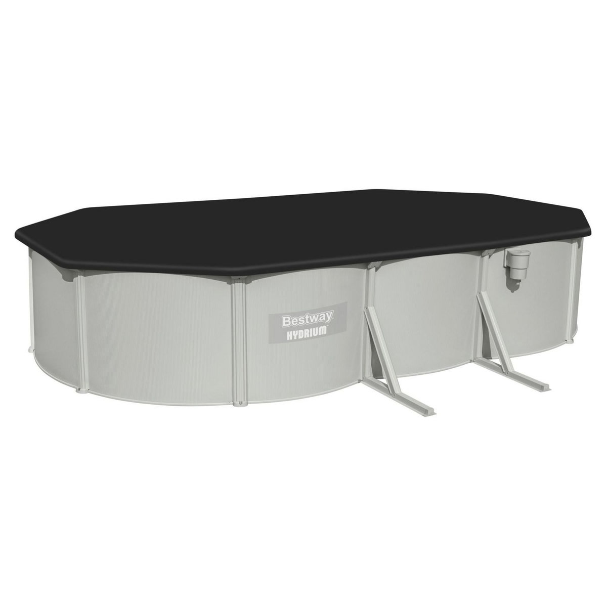 BESTWAY Piscine hors sol acier ovale - 6,10x 3,60 x H 1,20 m -  HYDRIUM