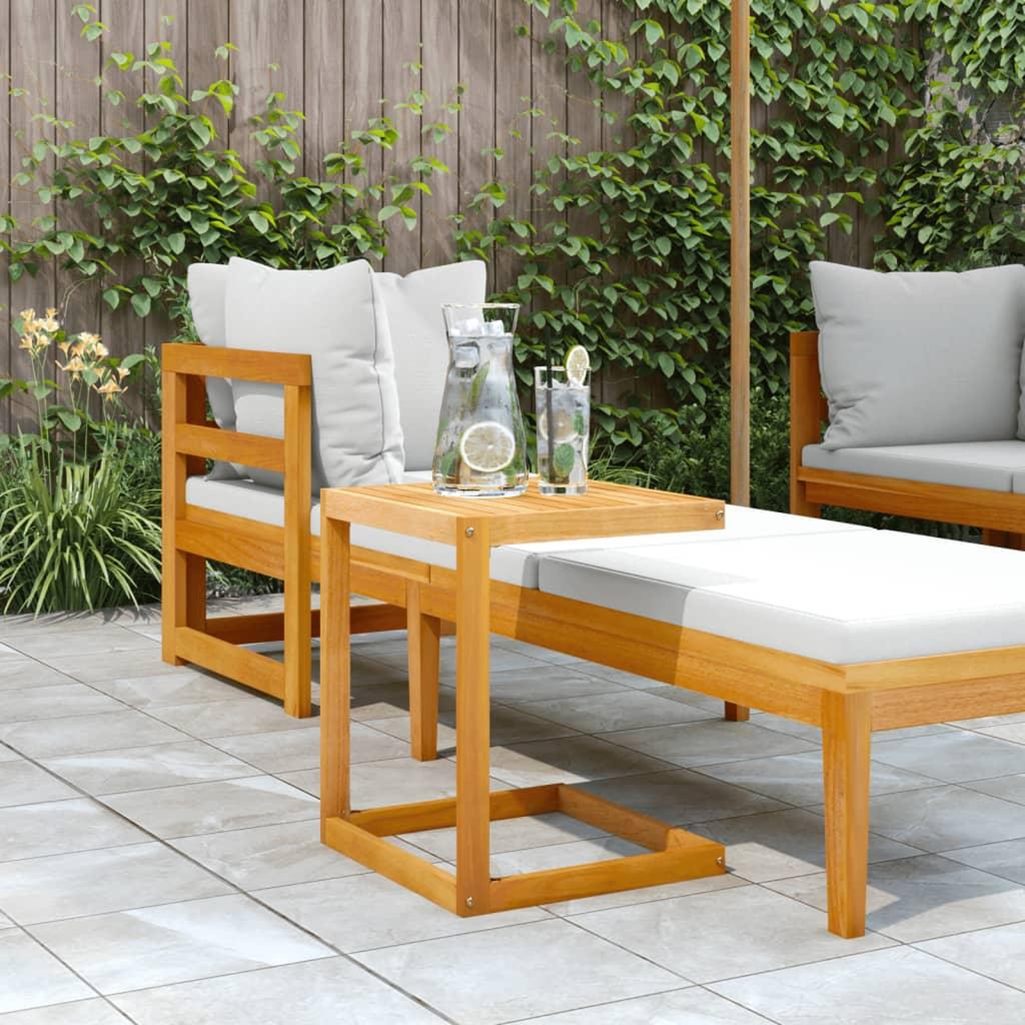 Voir la diapositive 4 : VIDAXL Vidaxl vidaxl table en forme de C 42 x 42 x 40 cm cm bois massif d'acacia