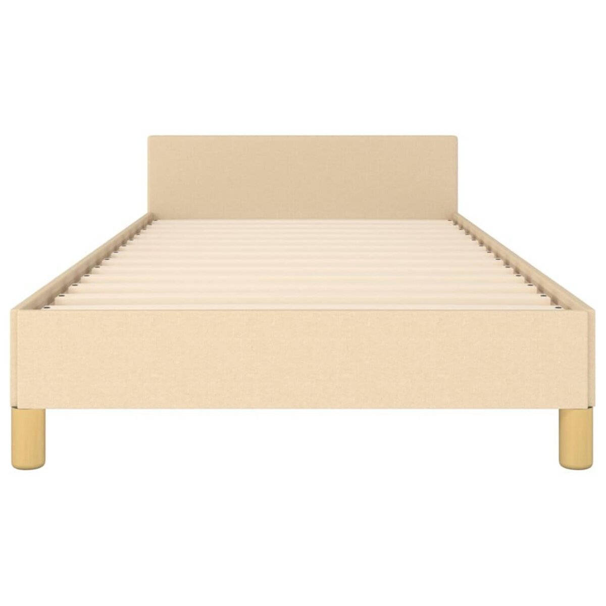 VIDAXL Cadre de lit avec tete de lit sans matelas creme 90x200cm tissu