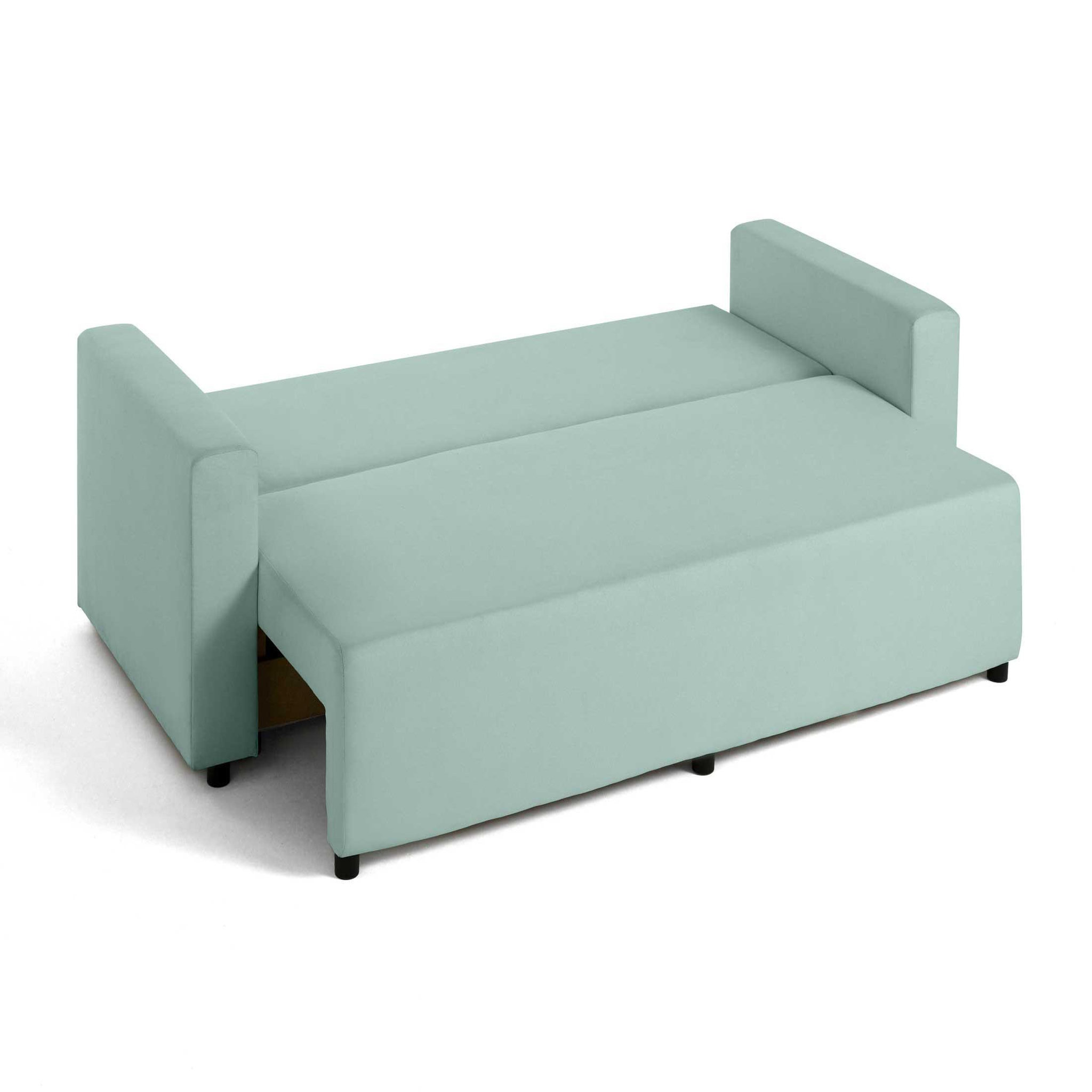Voir la diapositive 2 : BEST MOBILIER Regala - canapé 3 places - convertible avec coffre - en tissu