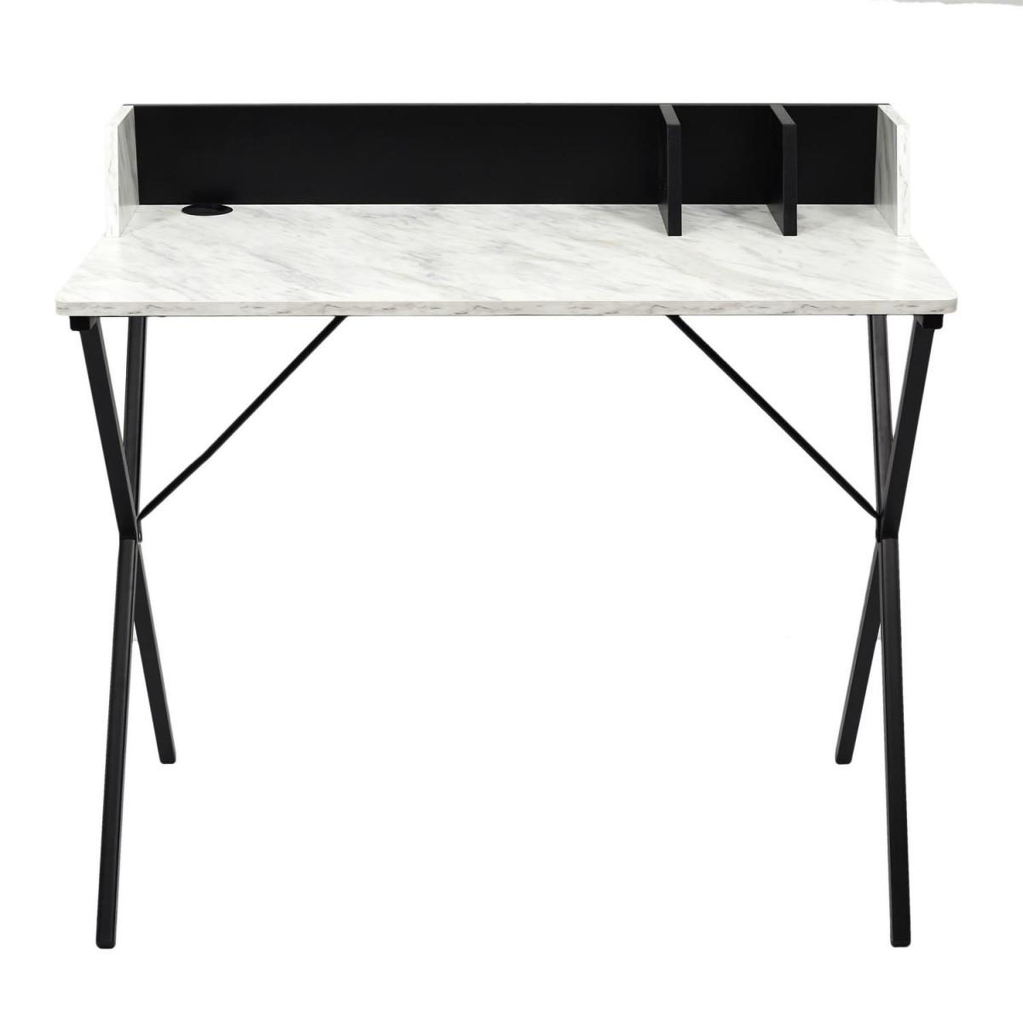 Voir la diapositive 2 : The Home Deco Factory Bureau design effet marbre  brice  90cm gris