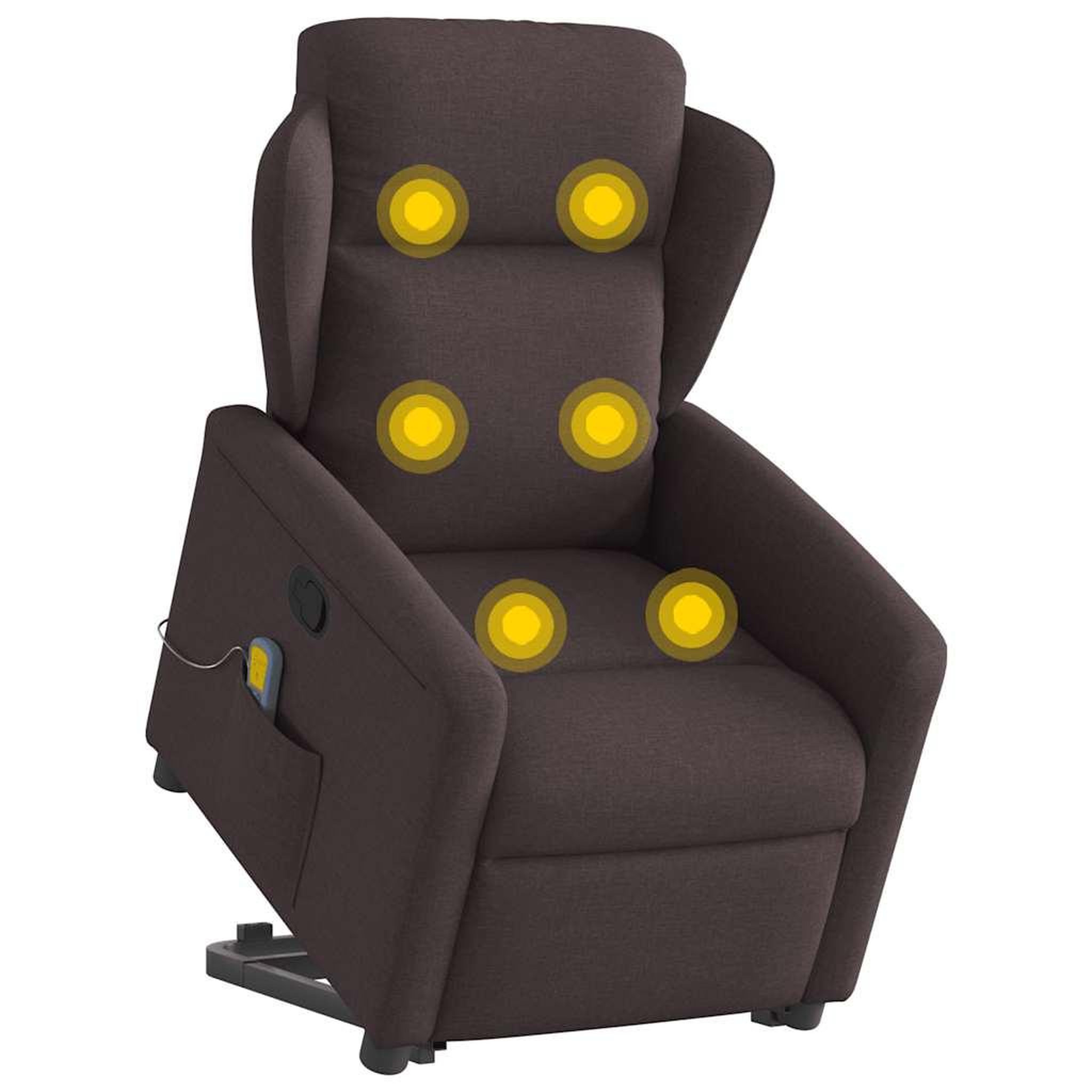 Voir la diapositive 3 : VIDAXL Fauteuil inclinable de massage Marron fonce Tissu
