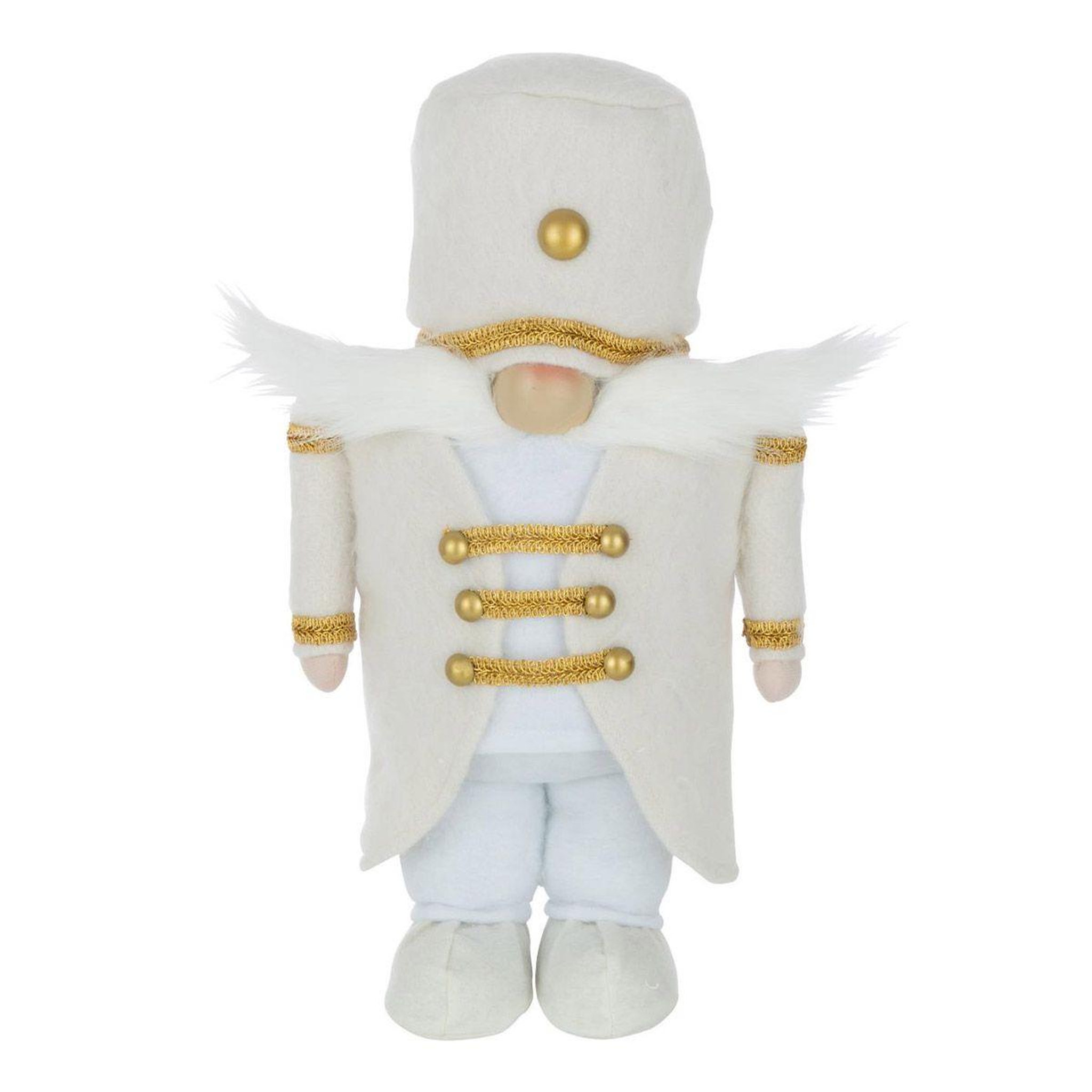 Voir la diapositive 1 : J-LINE Statuette déco  soldat  43cm blanc & or
