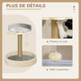 Voir la diapositive 5 : PAWHUT Arbre à chat griffoir design patte de chat jeu boule suspendue panier plateforme observation peluche beige gris jute naturelle