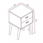 TOILINUX Table de Chevet 2 tiroirs EDWING - 45 x 35 x 60 cm - Marron - Rangement pour chambre à coucher, salon