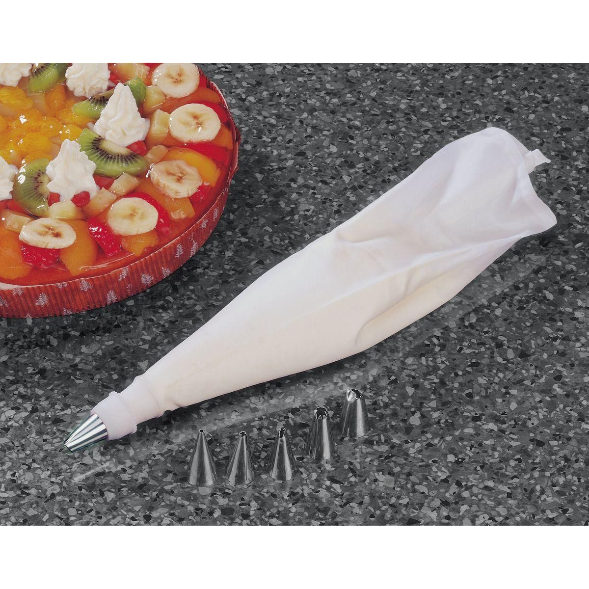 ZENKER Poche à douille et 6 embouts en inox 33 cm Zenker Smart Pastry