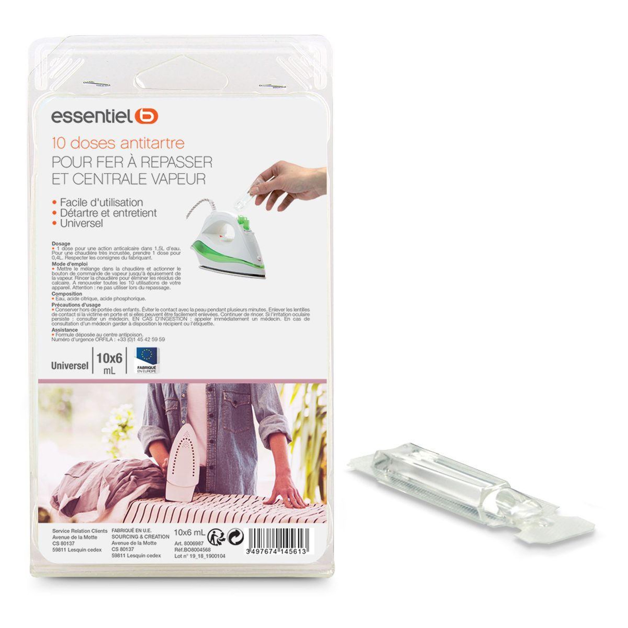 ESSENTIEL B Cartouche anti-calcaire x10 dosettes anti-calcaire