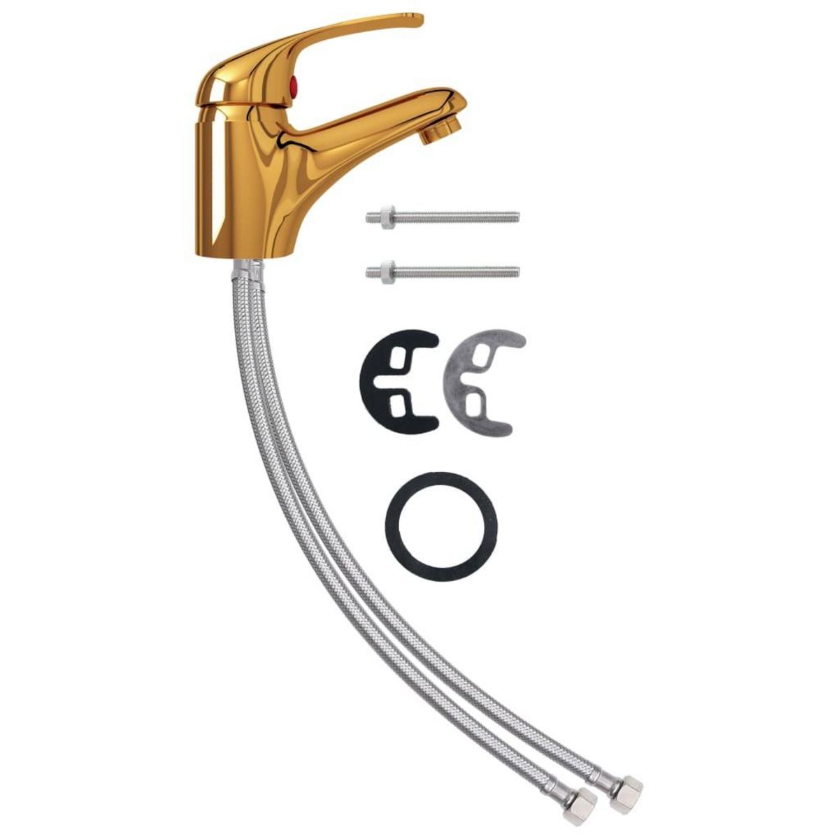 VIDAXL Mitigeur de lavabo Dore 13x10 cm