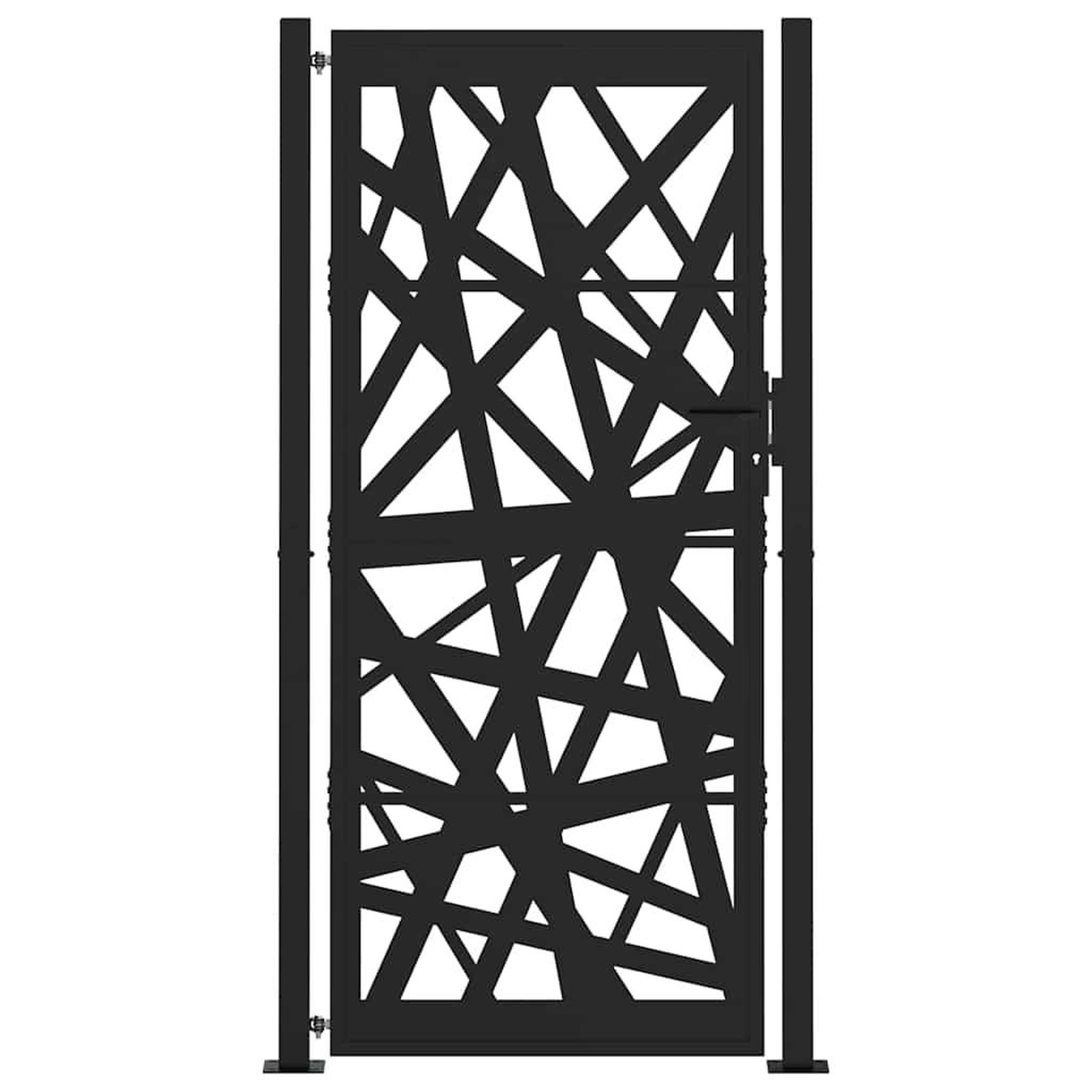 Voir la diapositive 3 : VIDAXL Portail de jardin noir 105x205 cm acier conception de lumiere