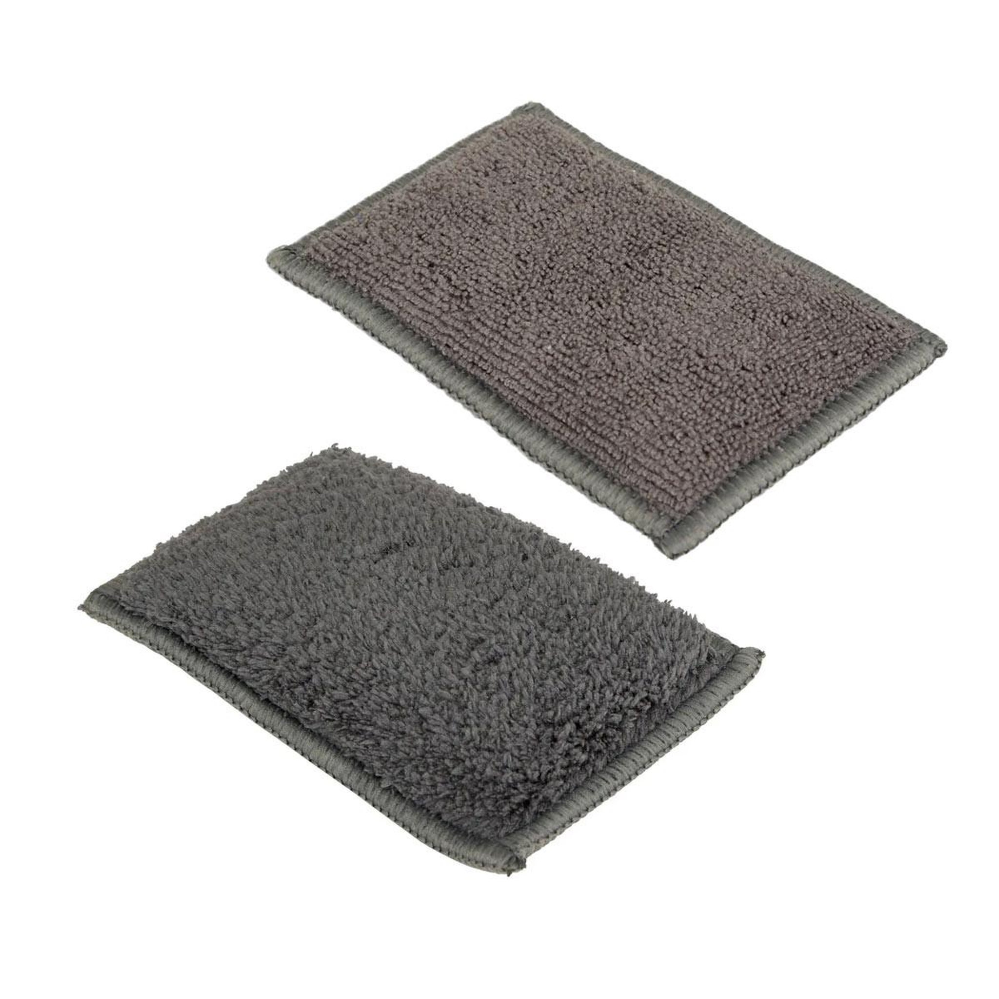 Voir la diapositive 2 : FIVE Lot de 2 éponges réutilisables  microfibre  13cm gris
