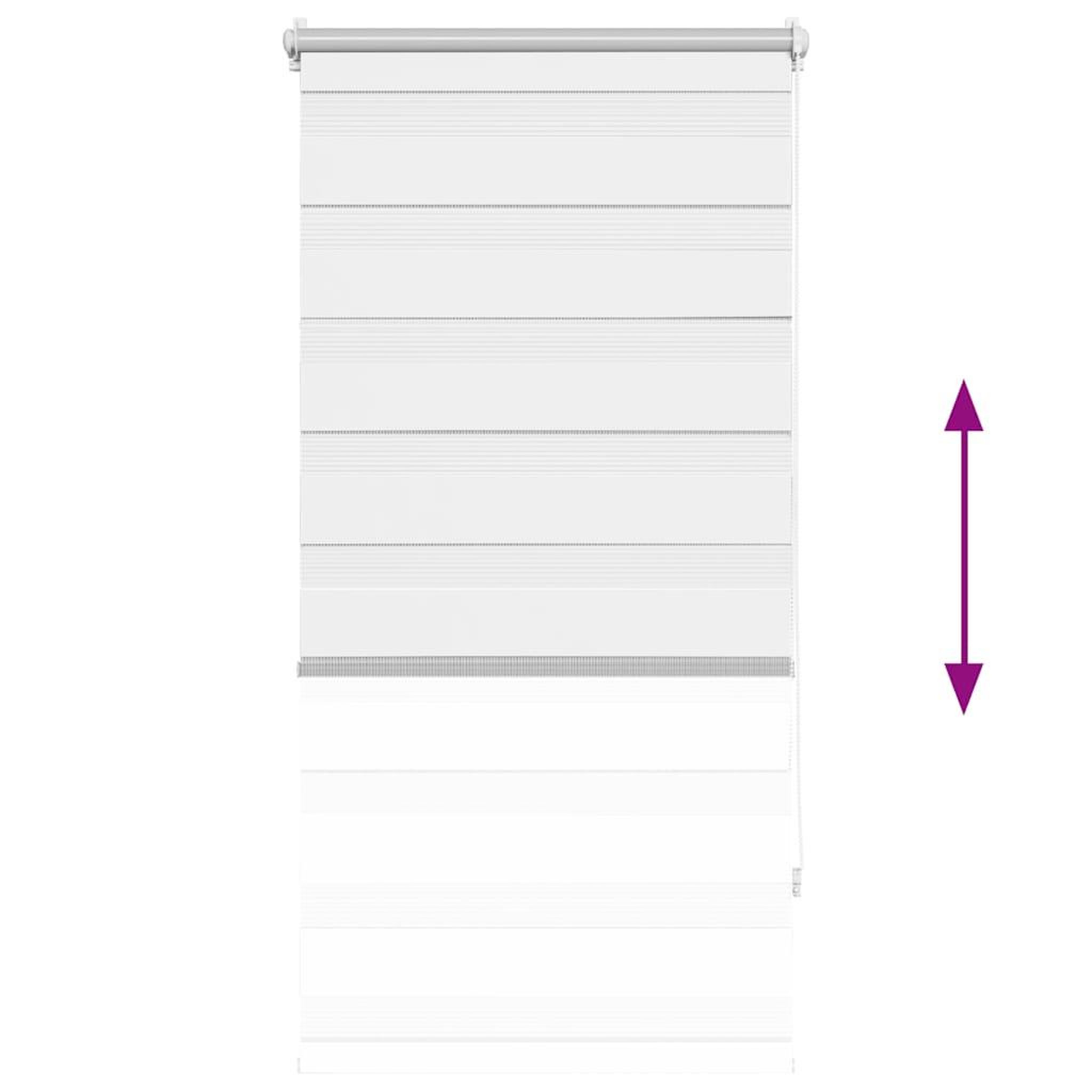 Voir la diapositive 5 : VIDAXL Store venitien zebre 60,9 x 120 cm, largeur du tissu 56,7 cm, blanc
