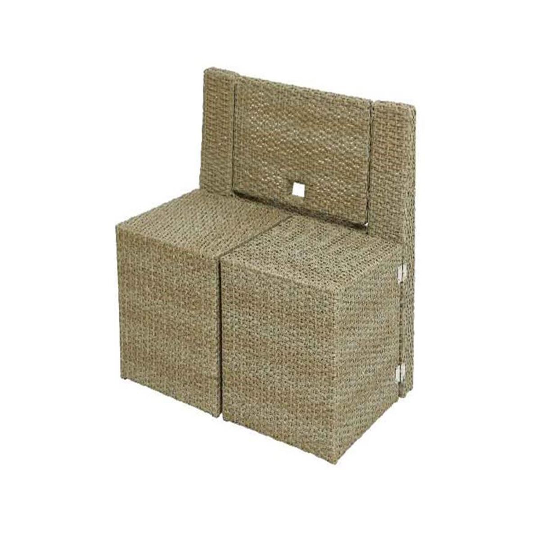 Voir la diapositive 3 : JARDIDECO Ensemble de balcon table et pouf ou banc naturel java - jardideco