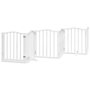 Voir la diapositive 2 : VIDAXL Barriere pour chiens et porte 6 panneaux blanc bois de peuplier