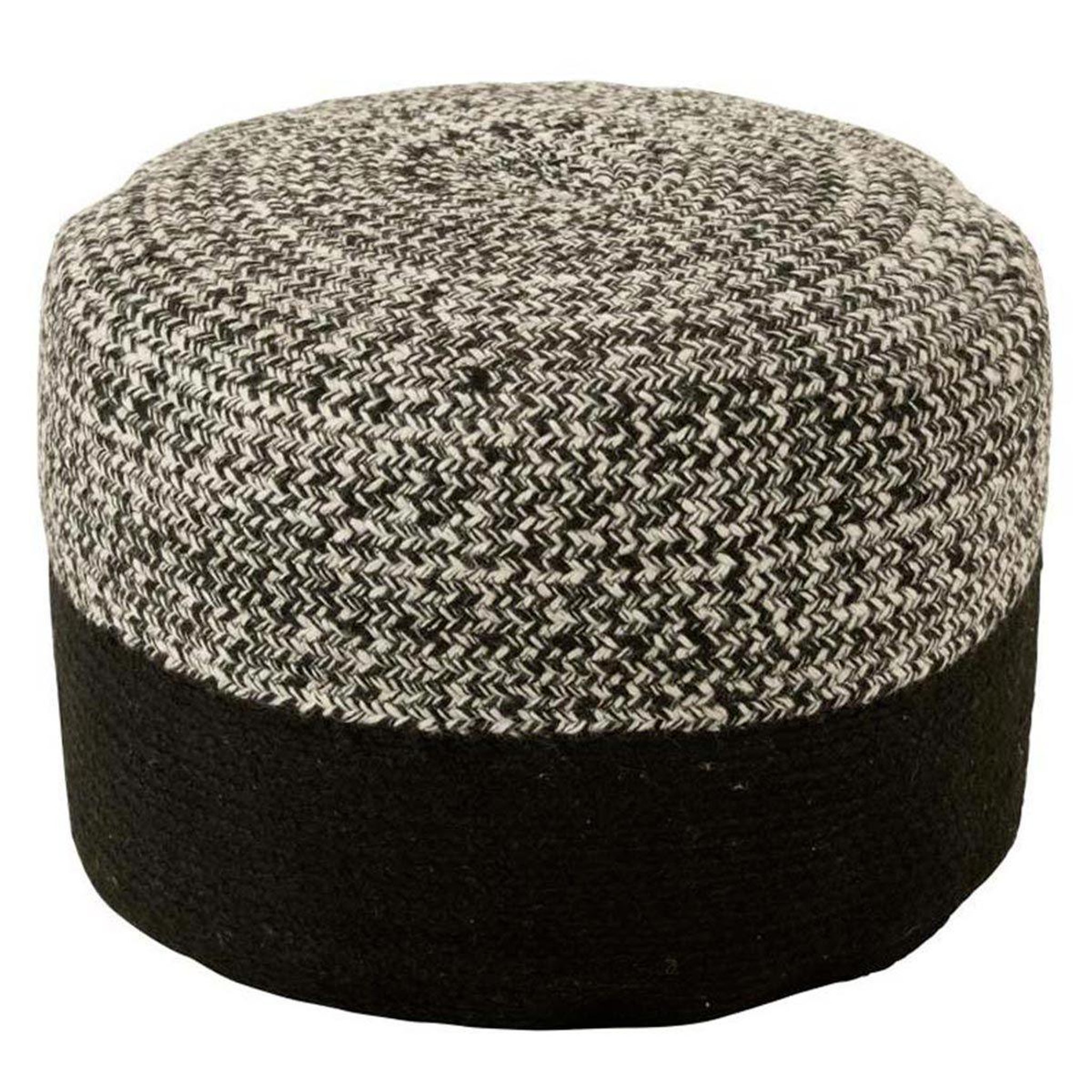 Voir la diapositive 1 : J-LINE Pouf rond design  miami  50cm noir & blanc