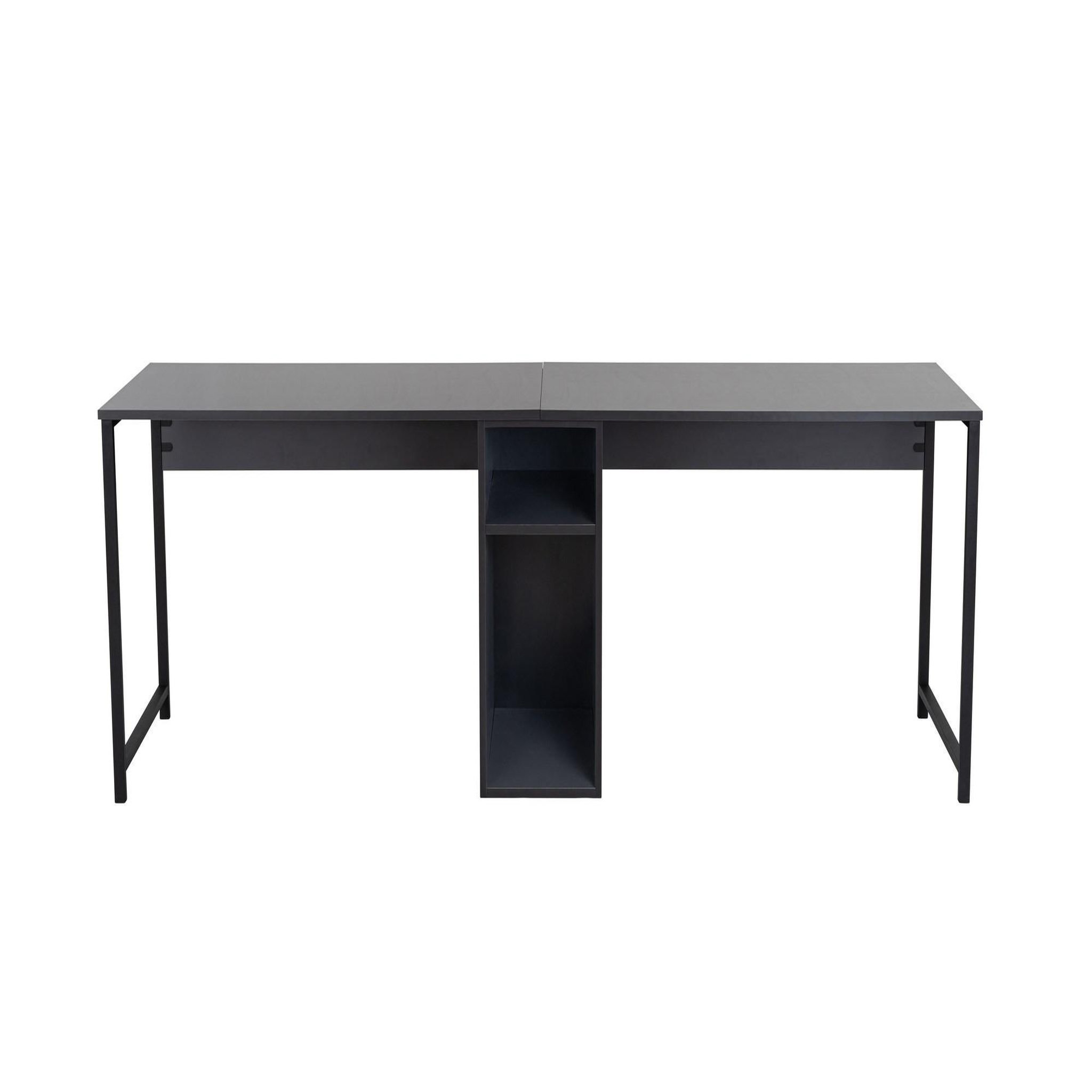 Habitat et Jardin Bureau en bois  twin study desk  - 240 x 60 x 74 cm - anthracitenoir