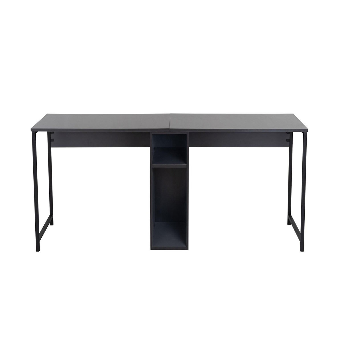 Habitat et Jardin Bureau en bois  Twin Study Desk  - 240 x 60 x 74 cm - AnthraciteNoir