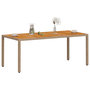 Voir la diapositive 4 : VIDAXL Table de jardin beige 190x90x75 cm resine tressee bois d'acacia
