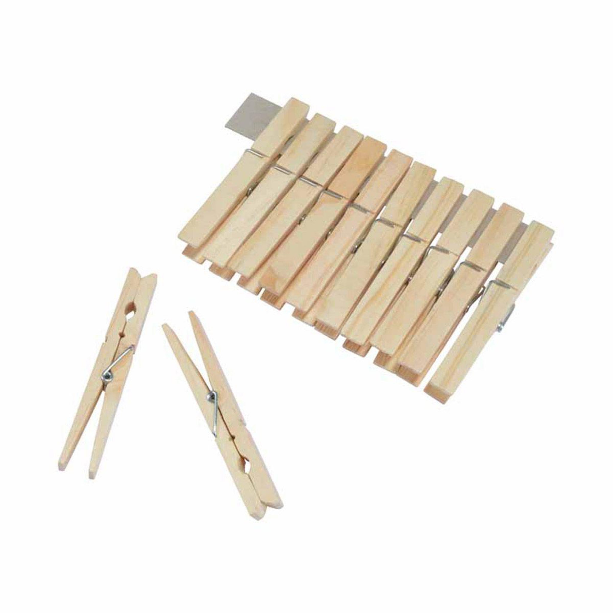 HOMEA Lot de 12 pinces à linge  bois  10cm naturel