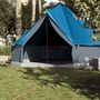 Voir la diapositive 3 : VIDAXL Tente familiale tipi 10 personnes bleu impermeable