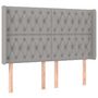 Voir la diapositive 2 : VIDAXL Tete de lit avec oreilles Gris clair 147x16x118/128 cm Tissu