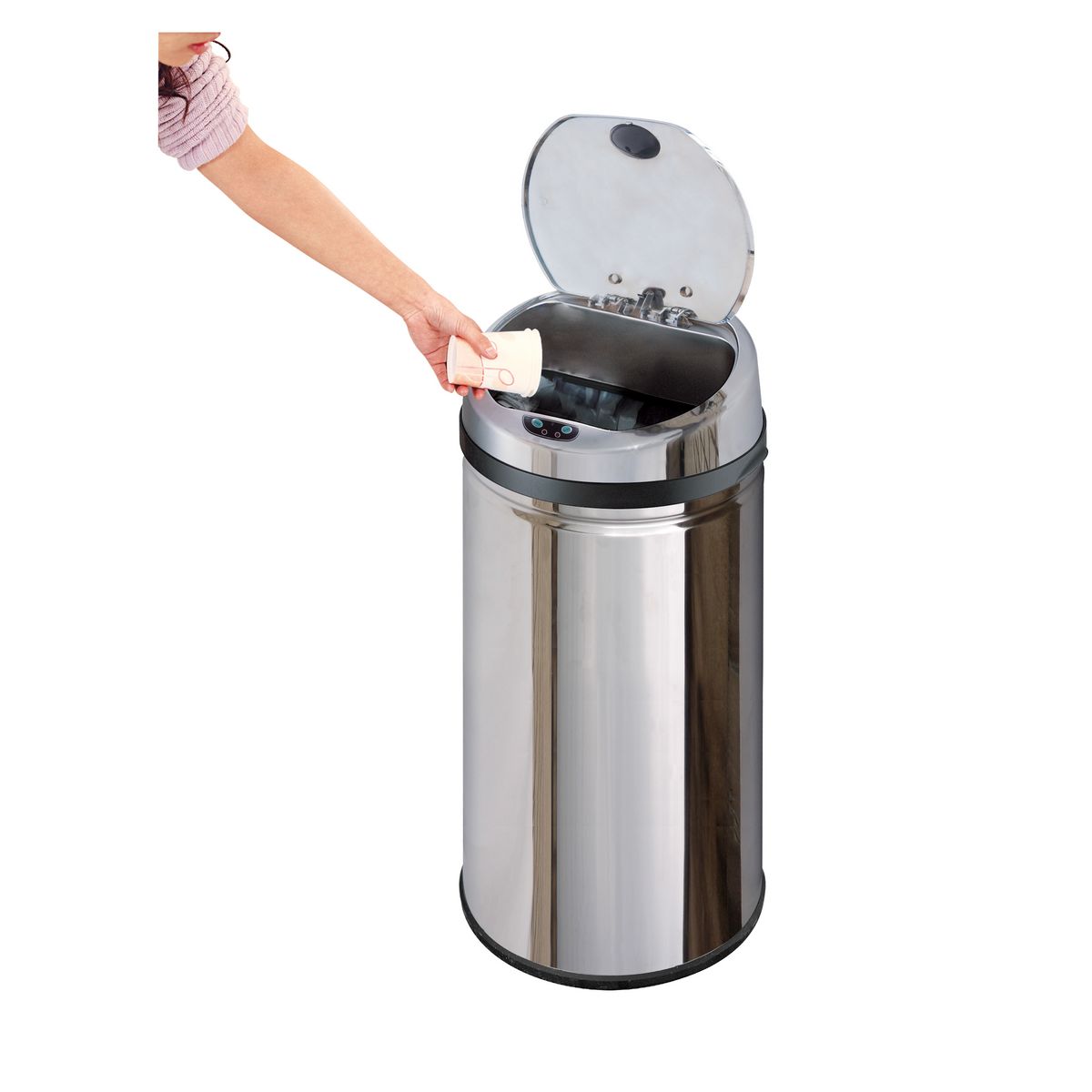 KITCHEN MOVE Poubelle automatique 42 L Chrome Luxe ARTIC