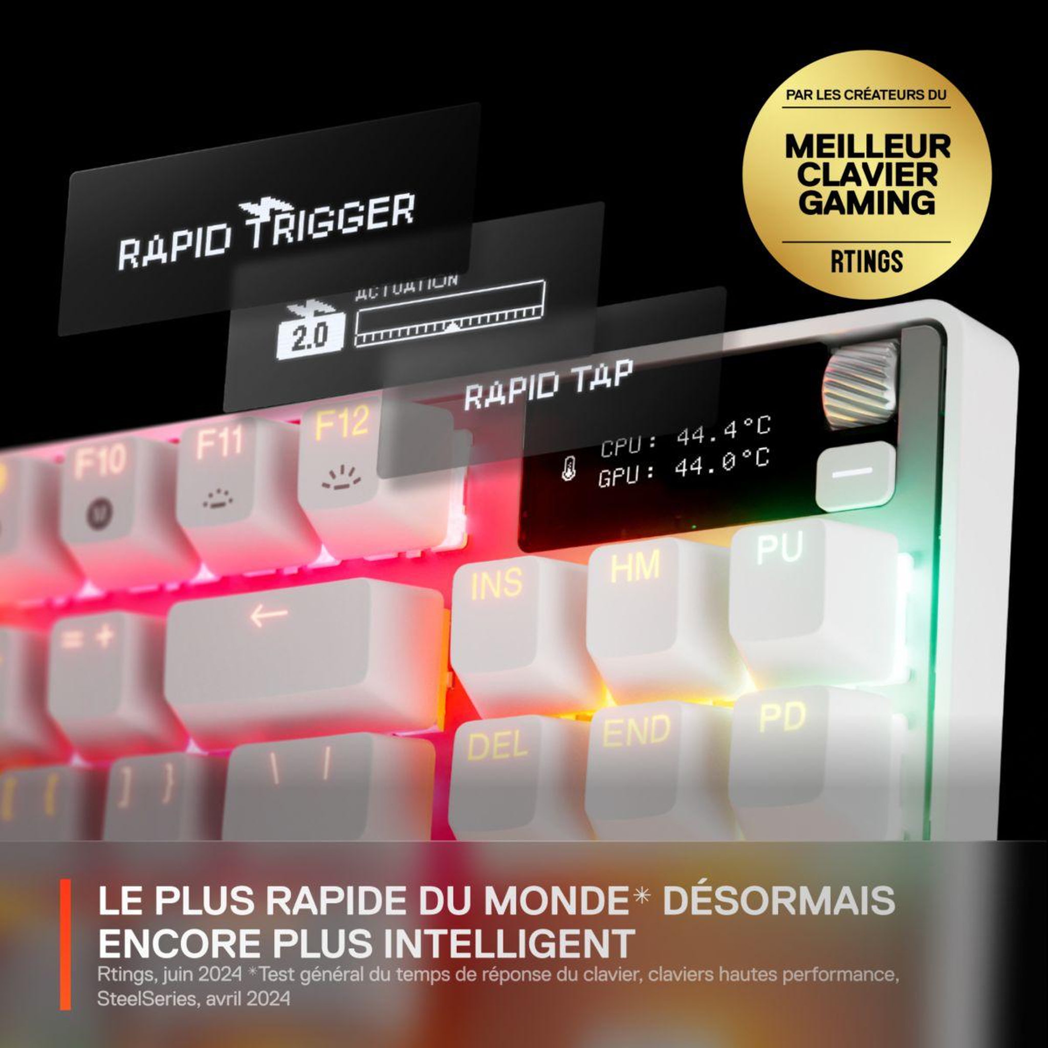 Voir la diapositive 3 : STEEL SERIES Clavier gamer Apex Pro TKL Gen 3 FR Blanc
