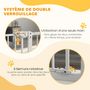 Voir la diapositive 6 : PAWHUT Barrière de sécurité chien - porte double verrouillage - L.94 cm max. - sans perçage - métal blanc