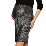 MAMALICIOUS Jupe de Grossesse /Argenté Femme Mamalicious Melin. Coloris disponibles : Noir