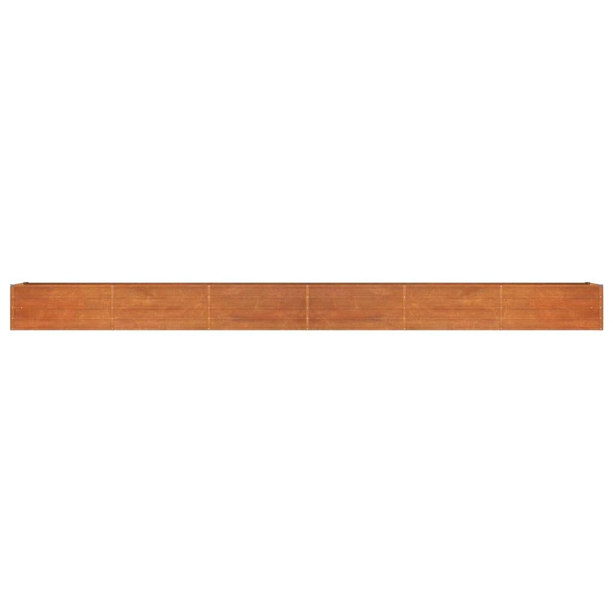 Voir la diapositive 4 : VIDAXL Lit sureleve de jardin rouille 600x80x45 cm acier corten