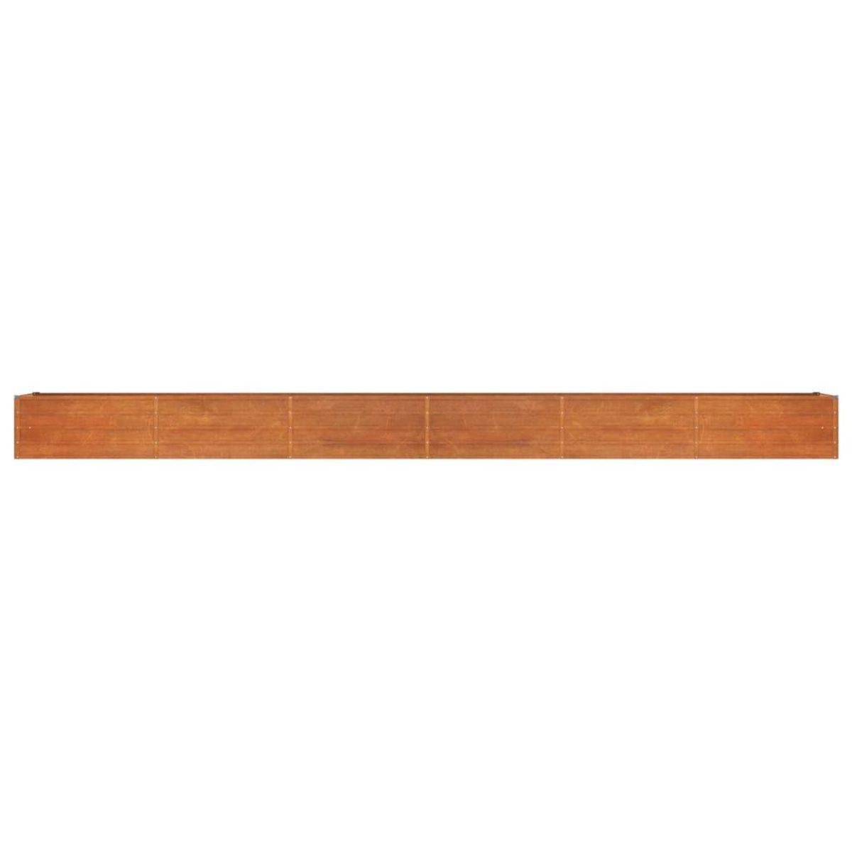 VIDAXL Lit sureleve de jardin rouille 600x80x45 cm acier corten