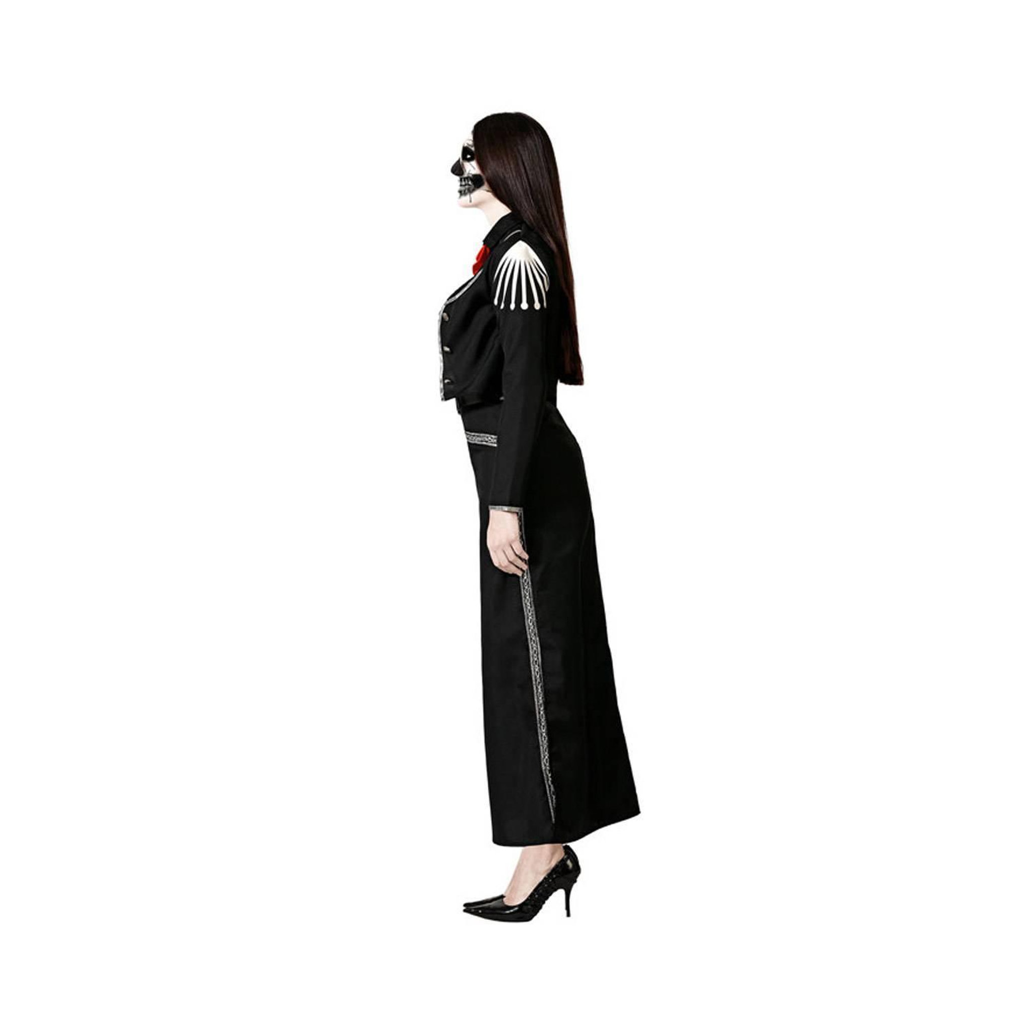 Voir la diapositive 2 : ATOSA Déguisement Squelette Méxicain : Noir - Femme - XS/S