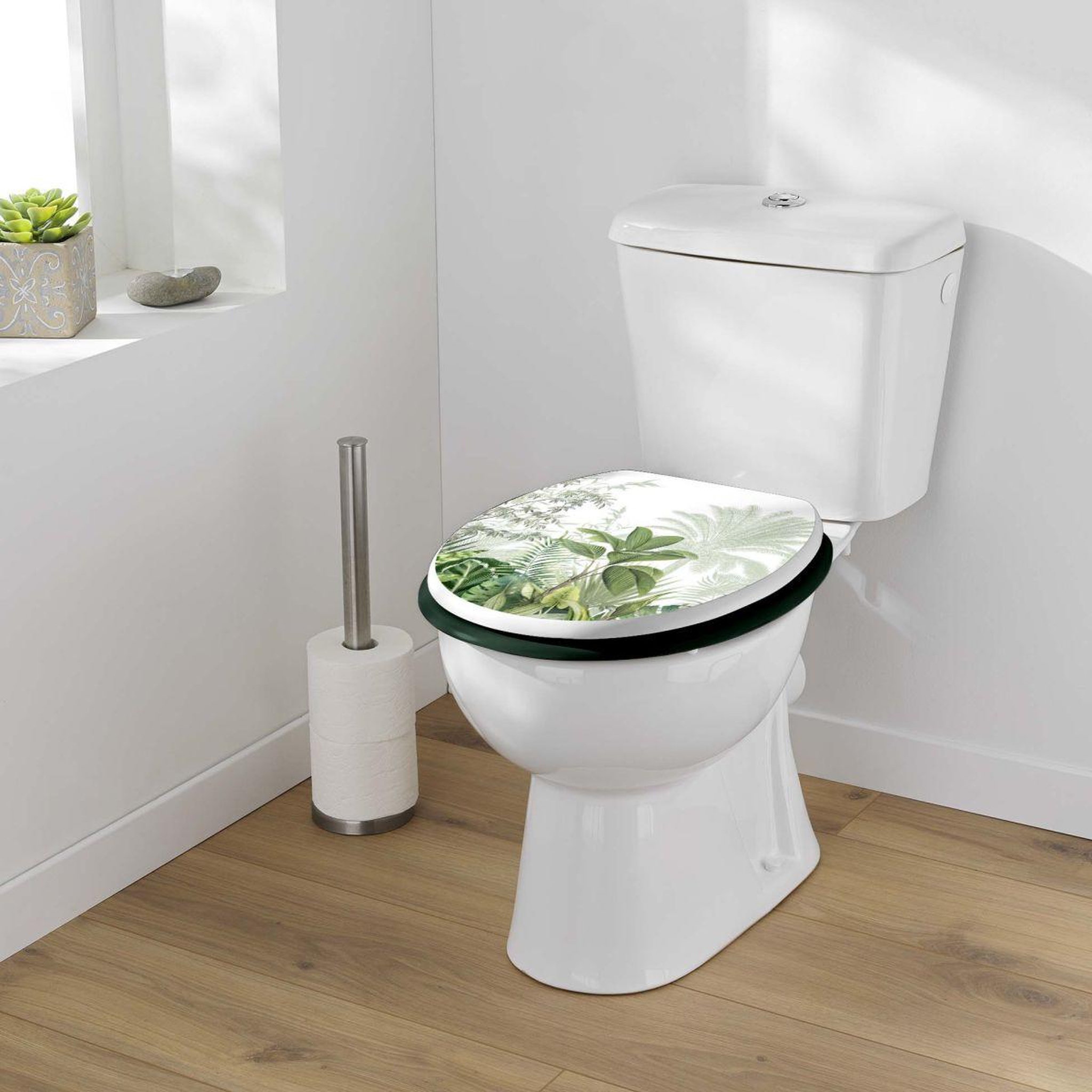 Voir la diapositive 5 : Douceur d'Intérieur Abattant wc imprimé végétal  vagabonde  45cm vert