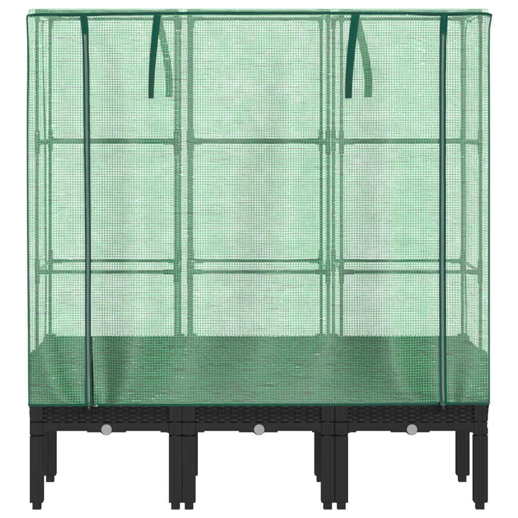 Voir la diapositive 4 : VIDAXL Jardiniere surelevee avec housse aspect rotin 120x40x140 cm