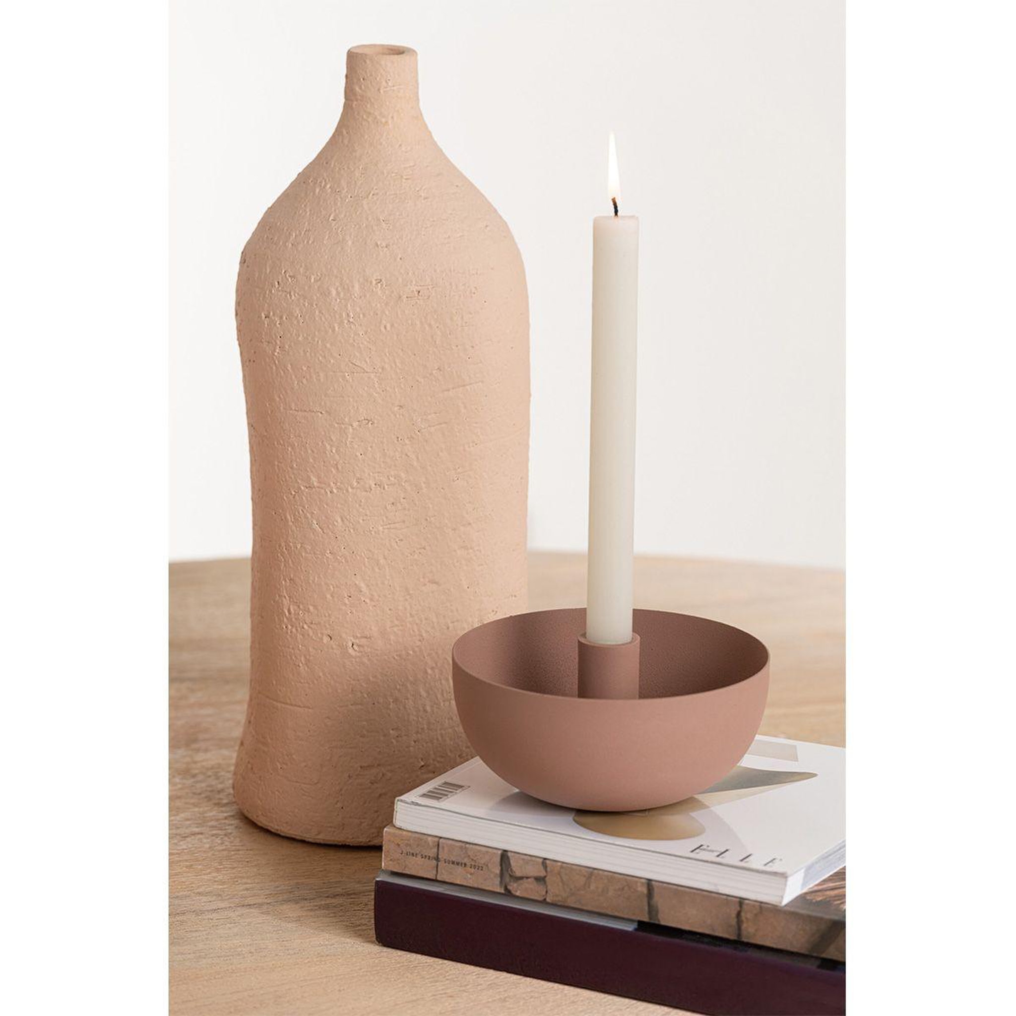 Voir la diapositive 3 : J-LINE Vase poterie bouteille  enya  40cm beige
